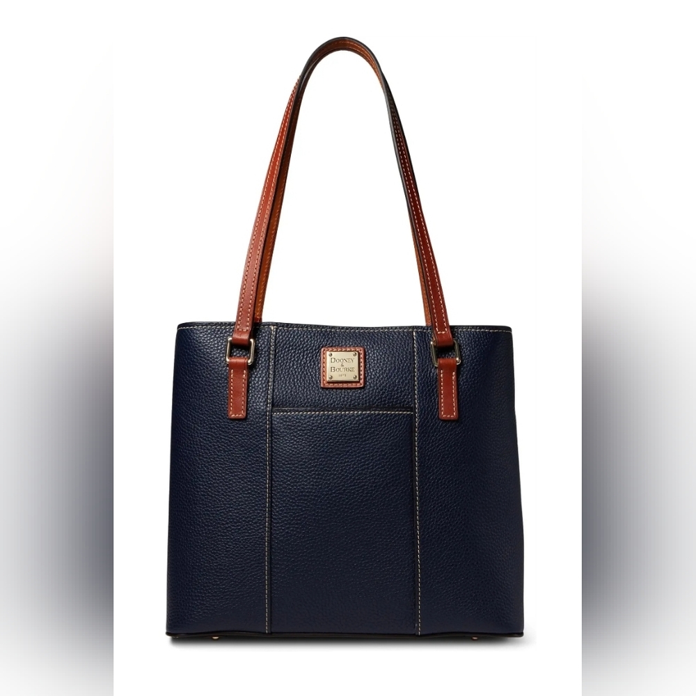 Dooney Bourke Black Black Lexington Pebbled Leather  Shopper Tote Bag